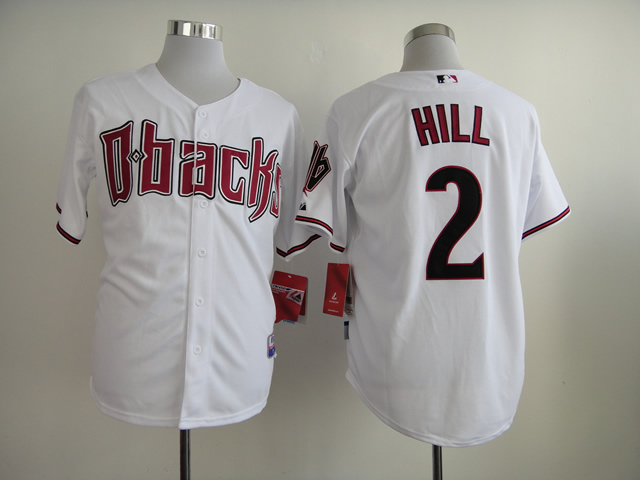 Men Arizona Diamondback 2 Hill White MLB Jerseys